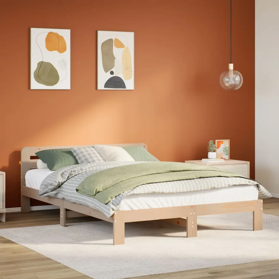 Cadre de lit sans matelas 150x200 cm bois de pin massif