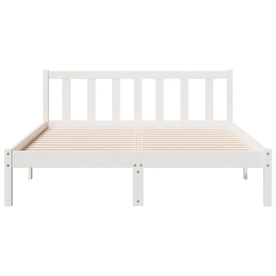 Cadre de lit extra long sans matelas 160x220 cm bois massif pin - 4
