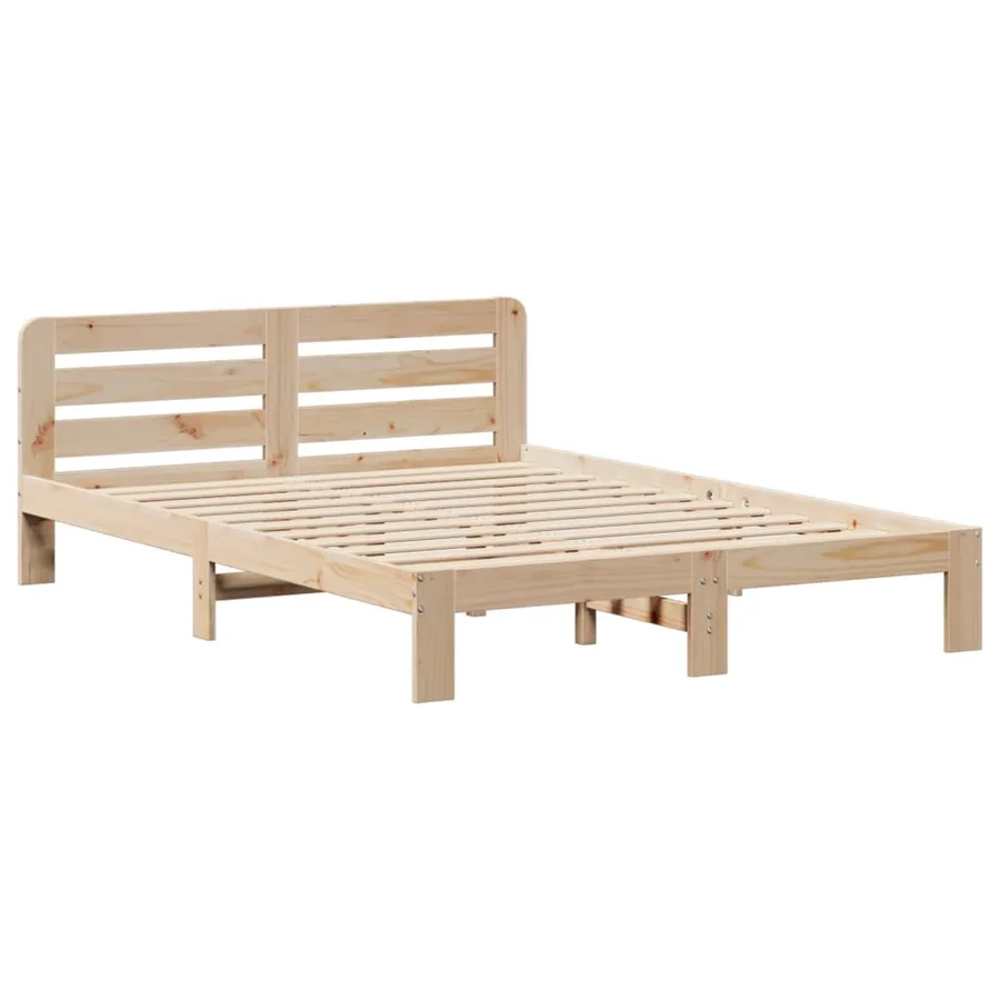 Cadre de lit sans matelas 135x190 cm bois de pin massif - 3