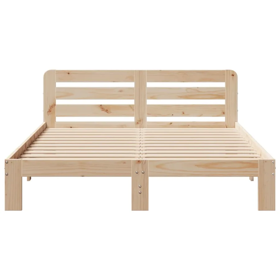 Cadre de lit sans matelas 135x190 cm bois de pin massif - 4