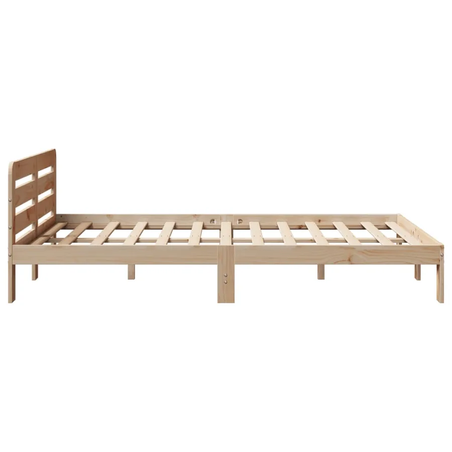 Cadre de lit sans matelas 135x190 cm bois de pin massif - 5