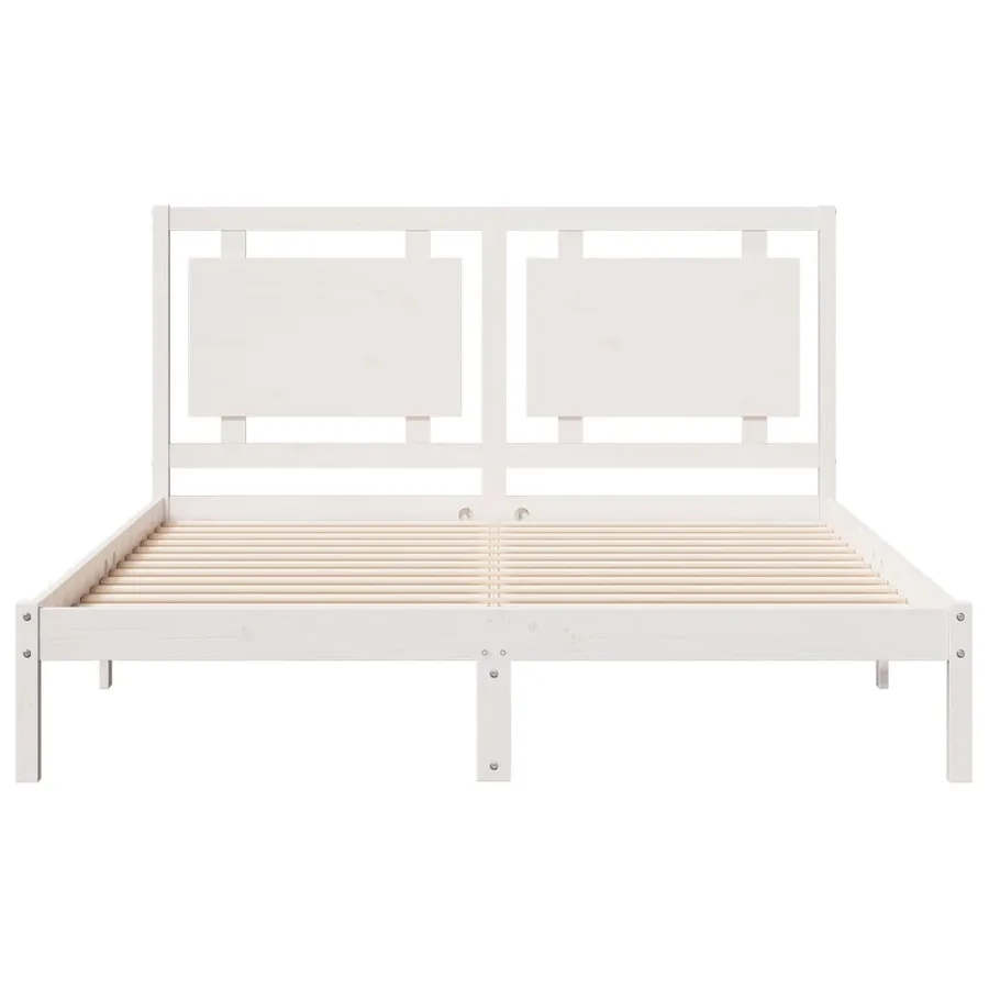 Cadre de lit extra long sans matelas 160x220 cm bois massif - 4