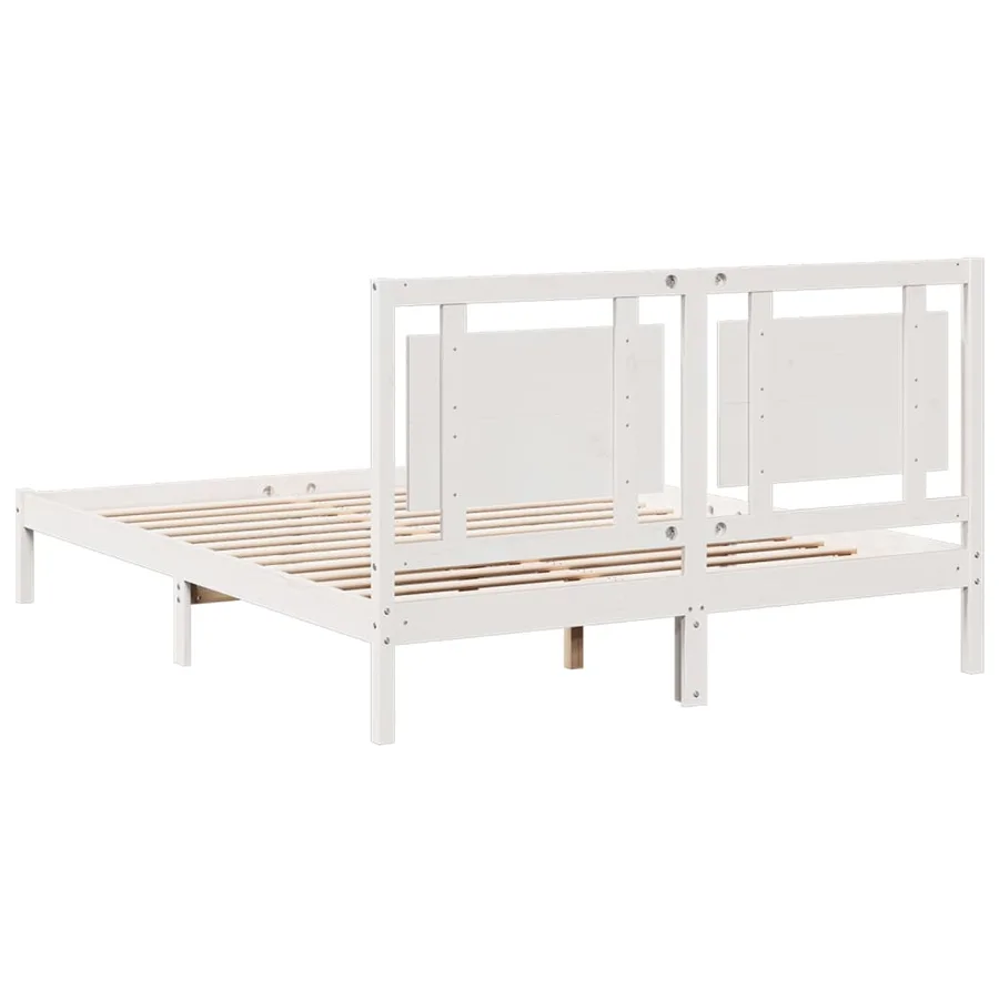 Cadre de lit extra long sans matelas 160x220 cm bois massif - 6