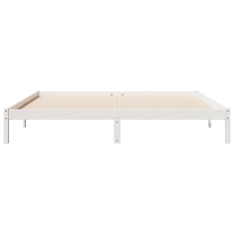Cadre de lit extra long sans matelas 200x210 cm bois massif pin - 4