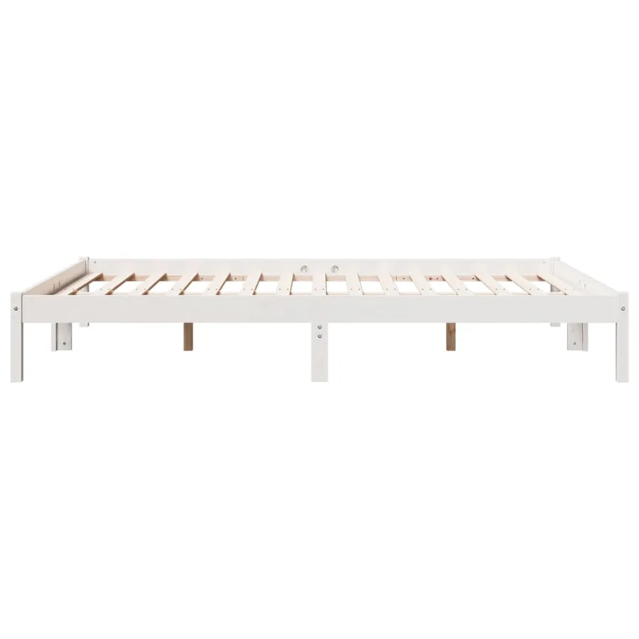 Cadre de lit extra long sans matelas 140x210 cm bois massif pin - 5