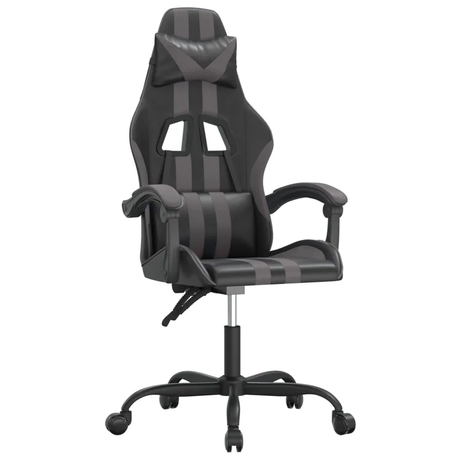 Chaise de jeu Noir et gris Similicuir - 2
