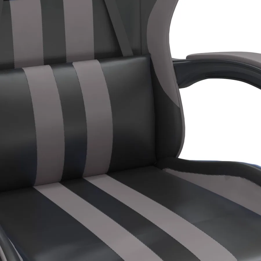 Chaise de jeu Noir et gris Similicuir - 8