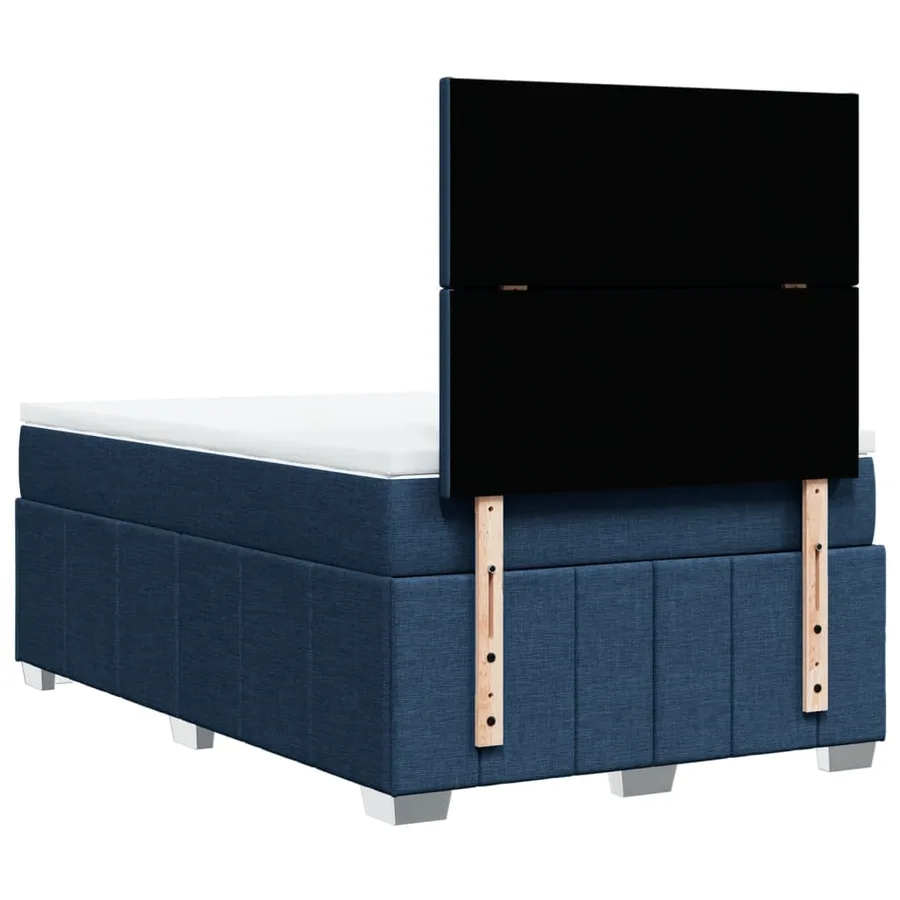 Sommier à lattes de lit avec matelas Bleu 120x200 cm Tissu - 6