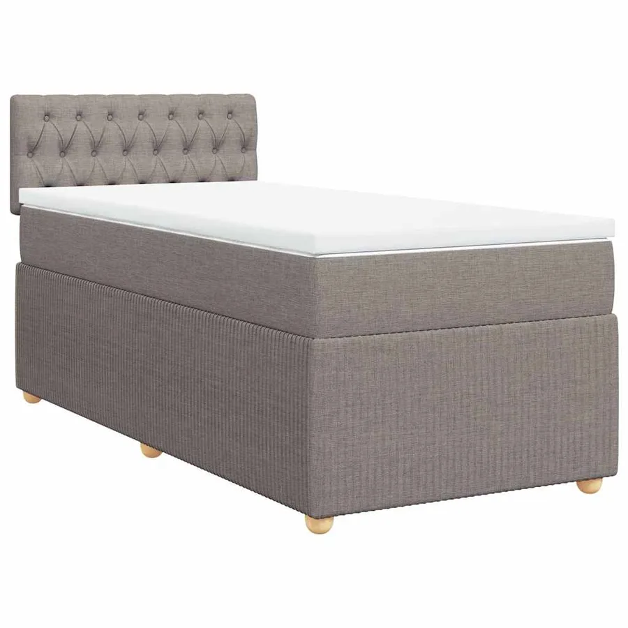 Sommier à lattes de lit avec matelas Taupe 90x200 cm Tissu - 2