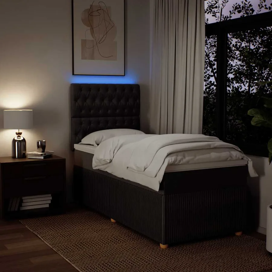 Sommier à lattes de lit avec matelas Marron foncé 90x200 cm - 4
