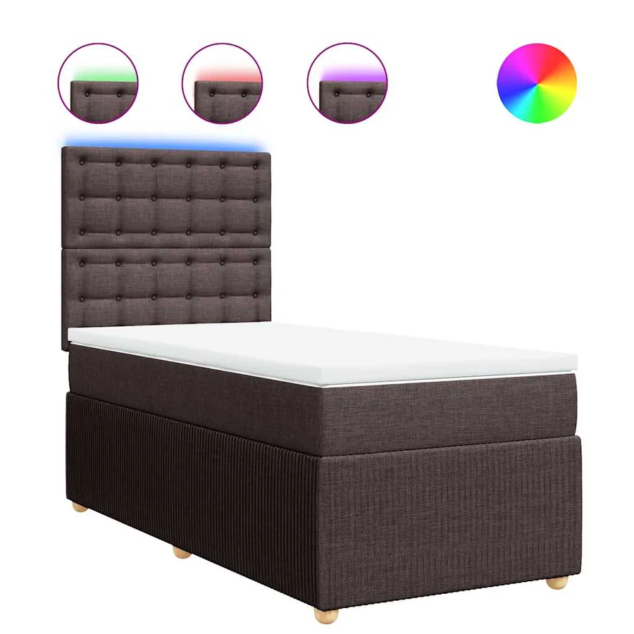 Sommier à lattes de lit avec matelas Marron foncé 90x200 cm - 2