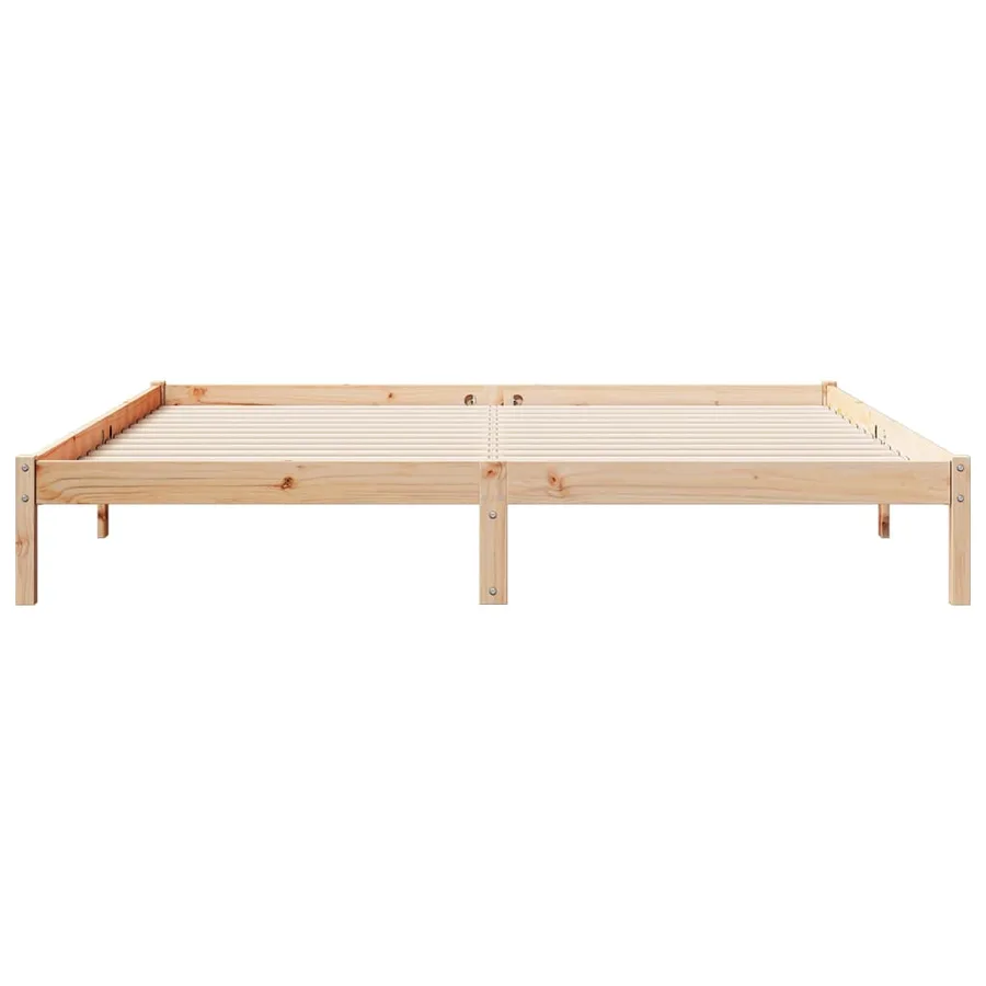 Cadre de lit extra long sans matelas 180x220 cm bois massif pin - 4