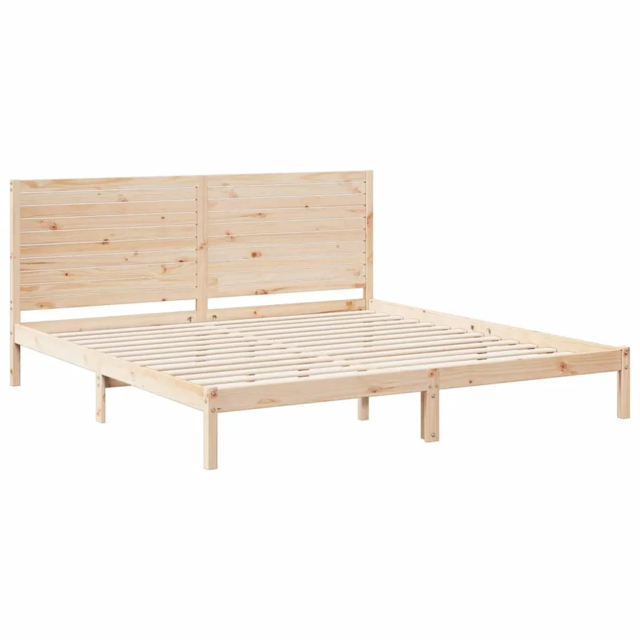 Cadre de lit extra long sans matelas 180x210 cm bois massif - 3