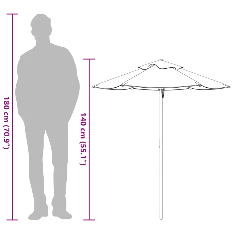 Parasol de jardin pour enfants avec poteau en bois Ø120x140 cm - 9