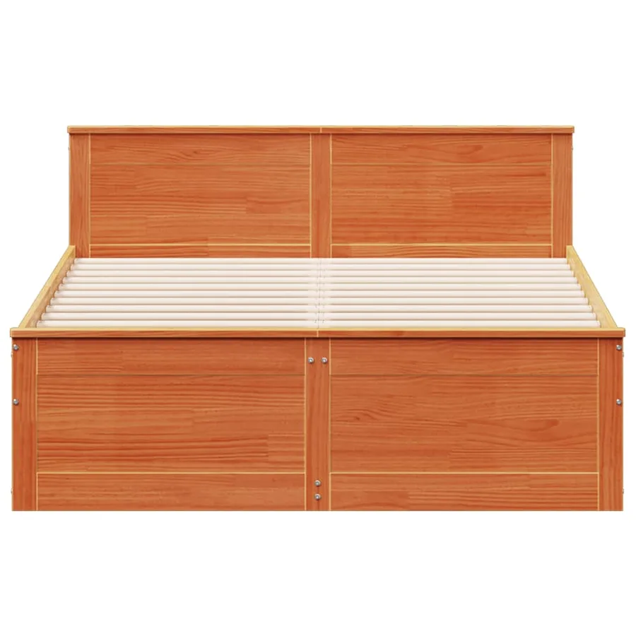 Cadre de lit sans matelas avec tête de lit brun cire 150x200 cm - 4
