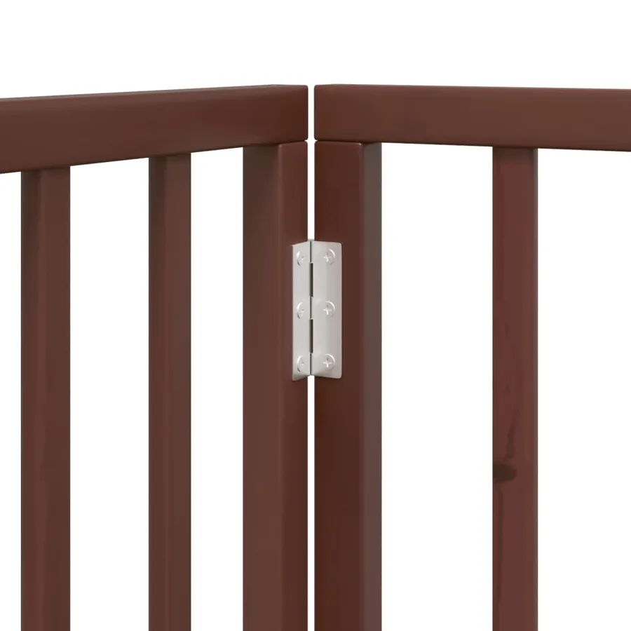 Porte pour chien pliable à 4 panneaux, marron, 320 cm, bois de peuplier - 10