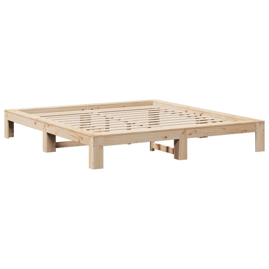 Cadre de lit sans matelas 200x200 cm bois massif de pin - 3