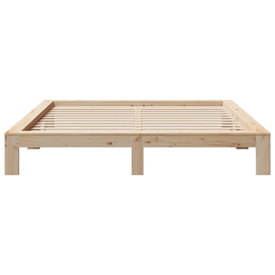 Cadre de lit sans matelas 200x200 cm bois massif de pin - 4
