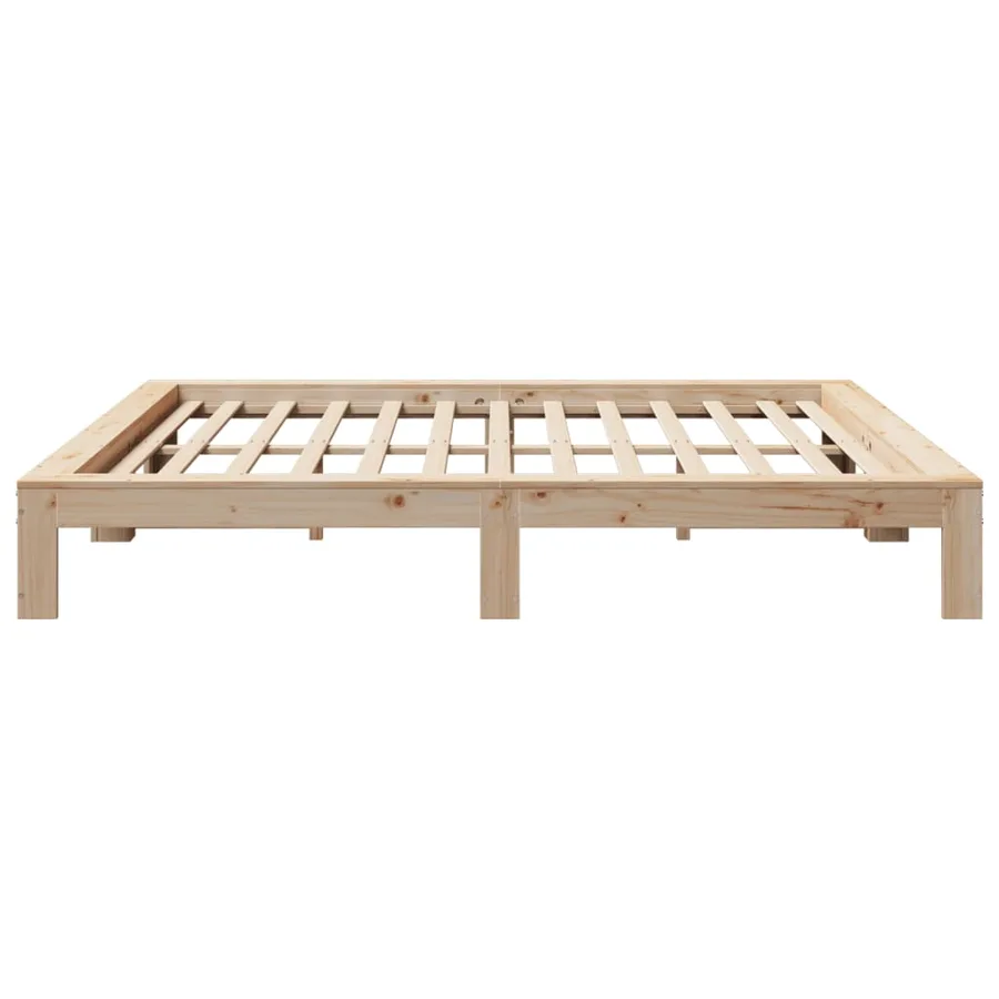 Cadre de lit sans matelas 200x200 cm bois massif de pin - 5