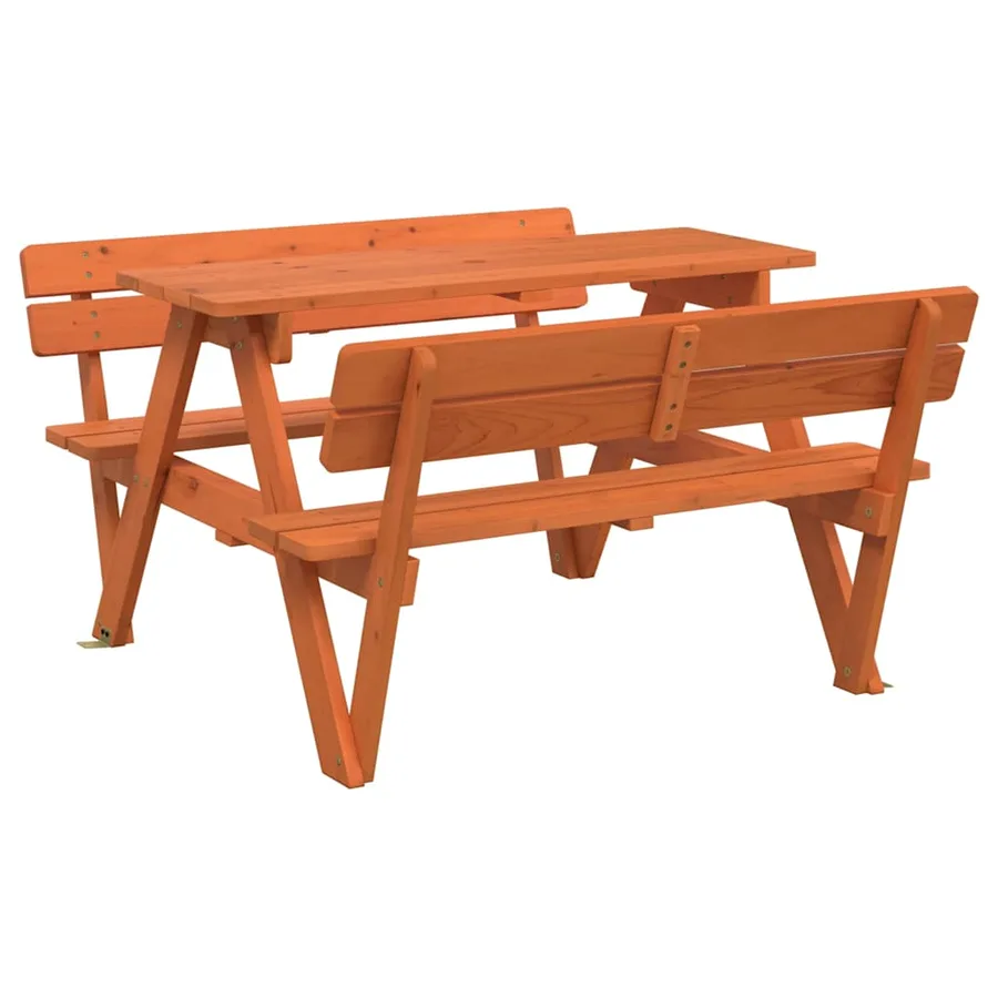 Table de pique-nique pour 4 enfants avec trou de parasol sapin - 2