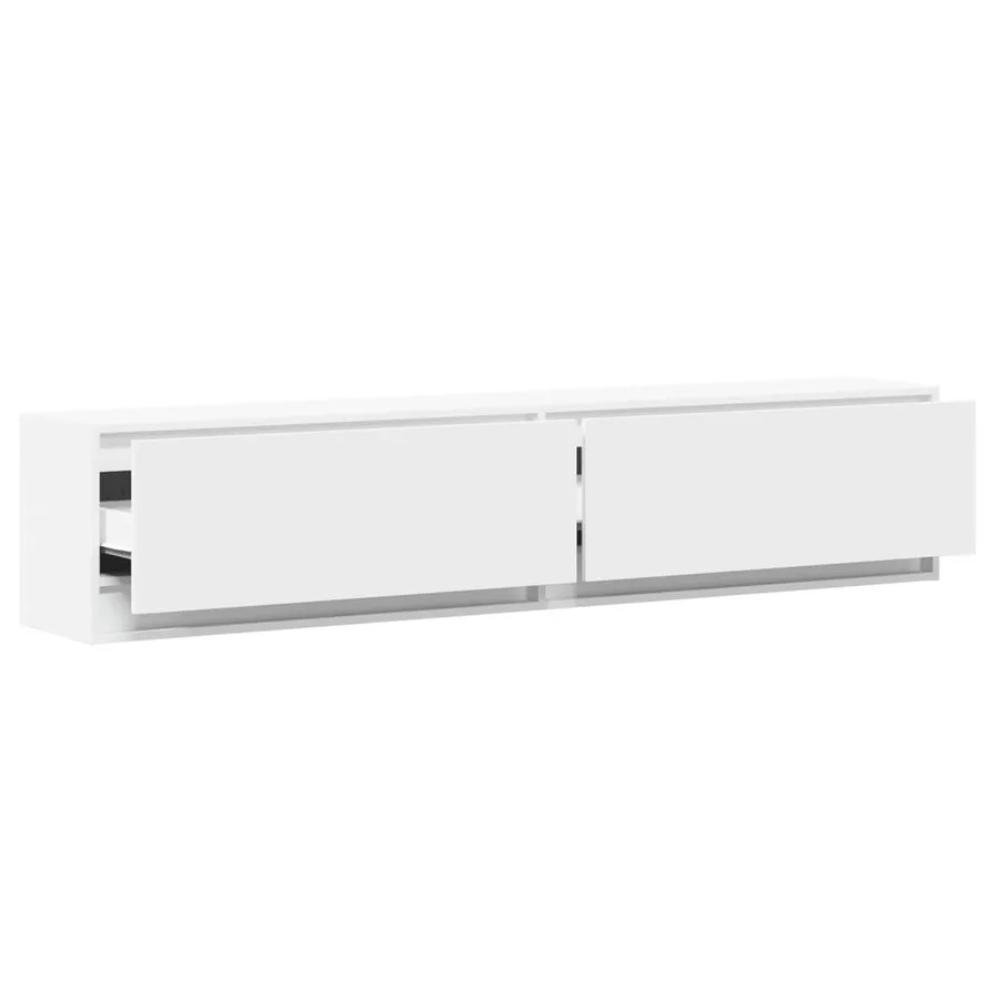 Meuble TV mural avec LED blanc 180x31x38 cm - 9