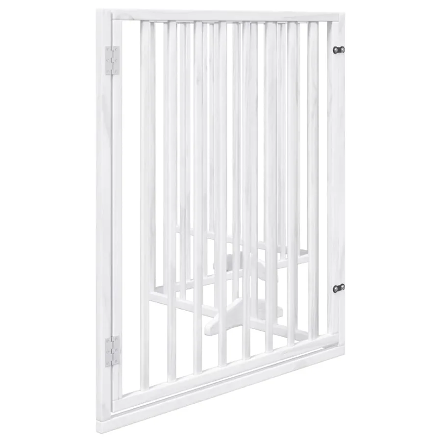 Porte pour chien pliable à 4 panneaux, blanche, 320 cm, bois de peuplier - 5