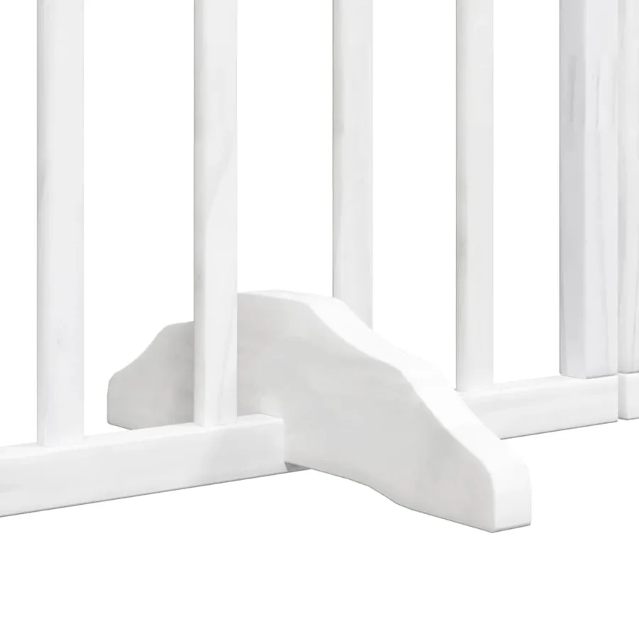 Porte pour chien pliable à 4 panneaux, blanche, 320 cm, bois de peuplier - 8