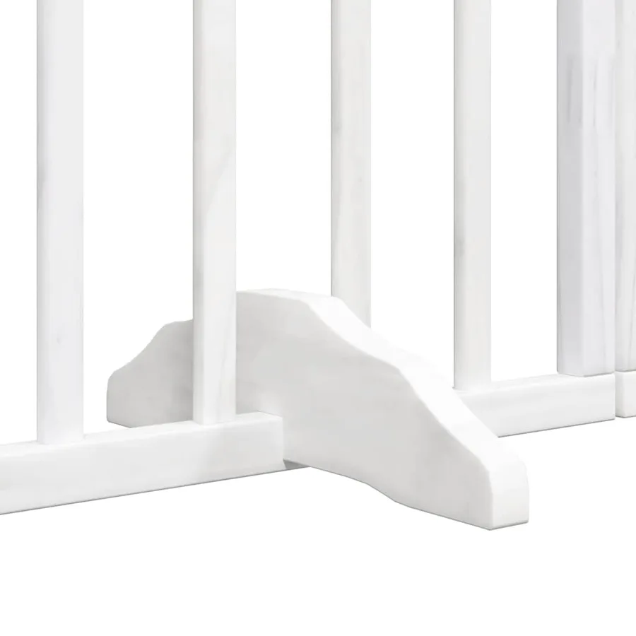 Barrière pour chien porte pliable 8panneaux blanc bois peuplier - 6