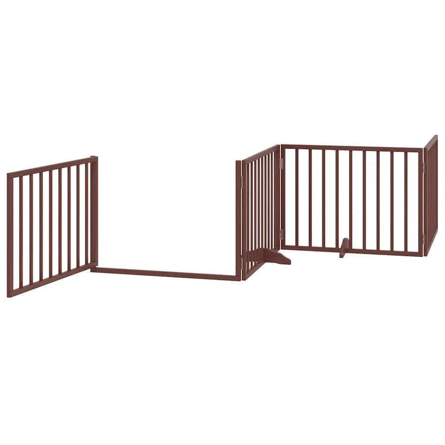 Barrière pour chien porte pliable 10 panneaux bois de peuplier - 4