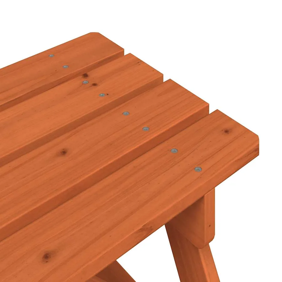 Table de pique-nique pour 4 enfants avec trou de parasol sapin - 7