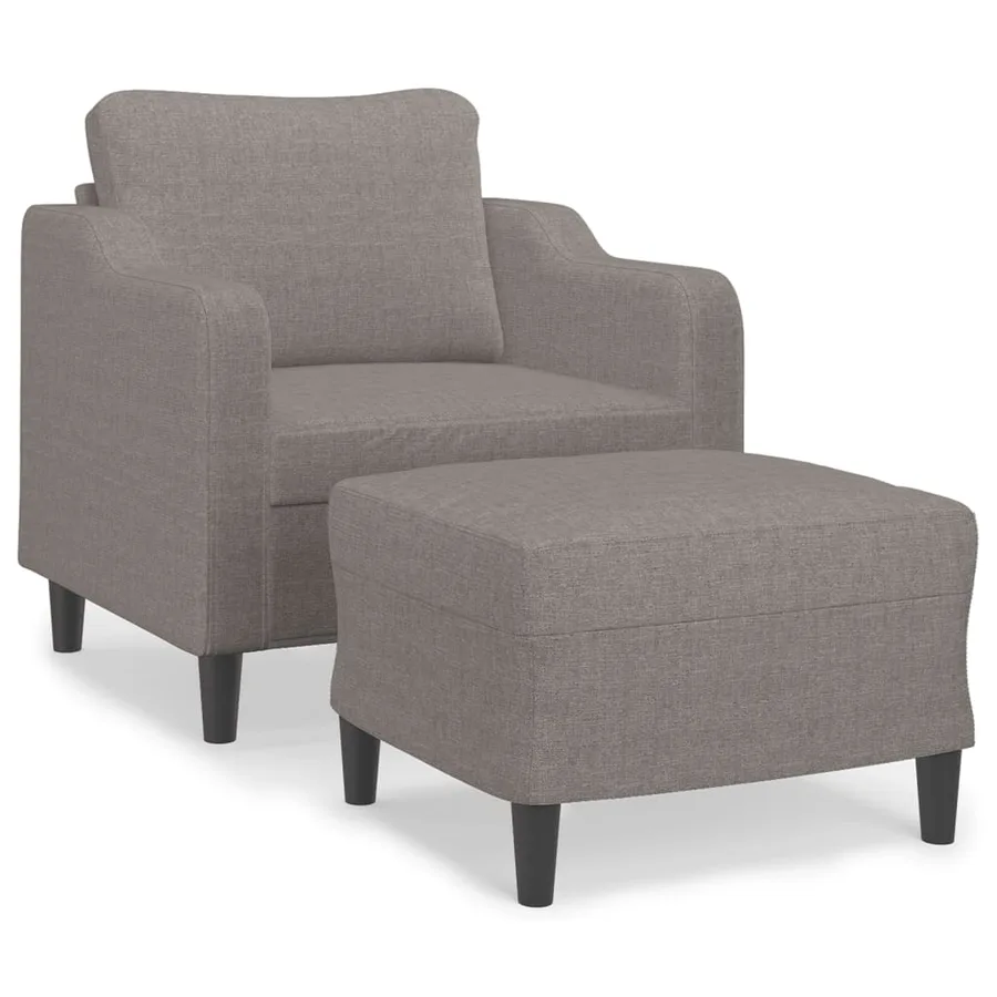 Fauteuil avec repose-pied Taupe 60 cm Tissu - 2