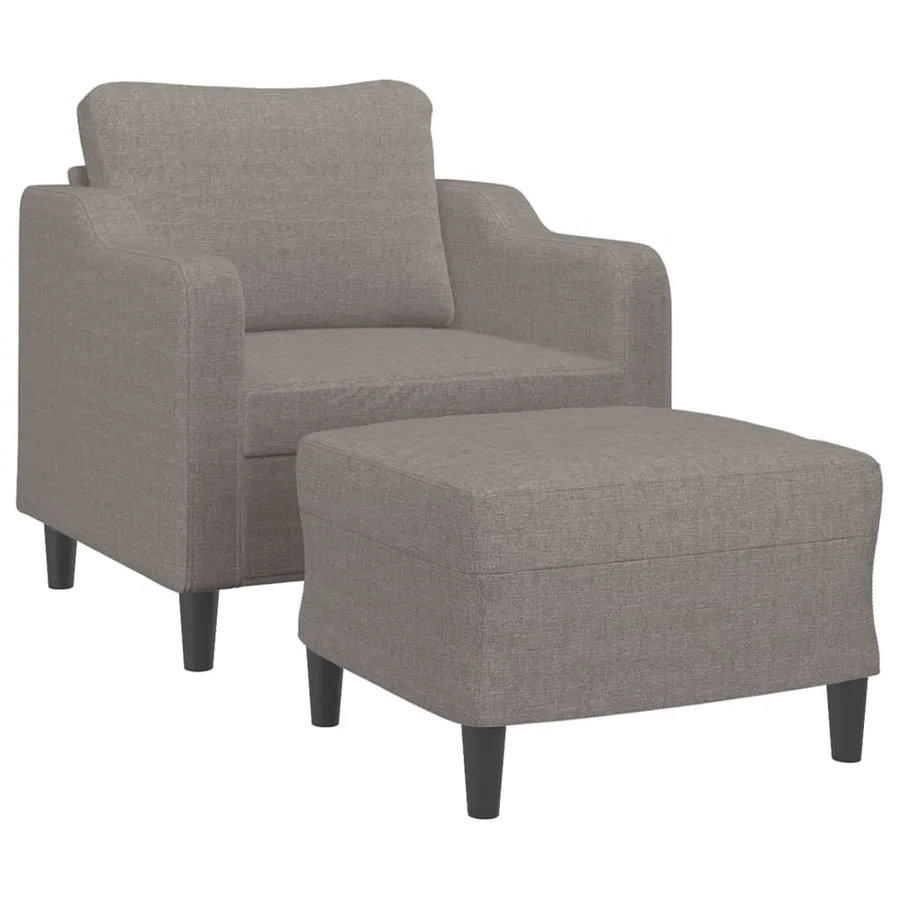 Fauteuil avec repose-pied Taupe 60 cm Tissu - 3