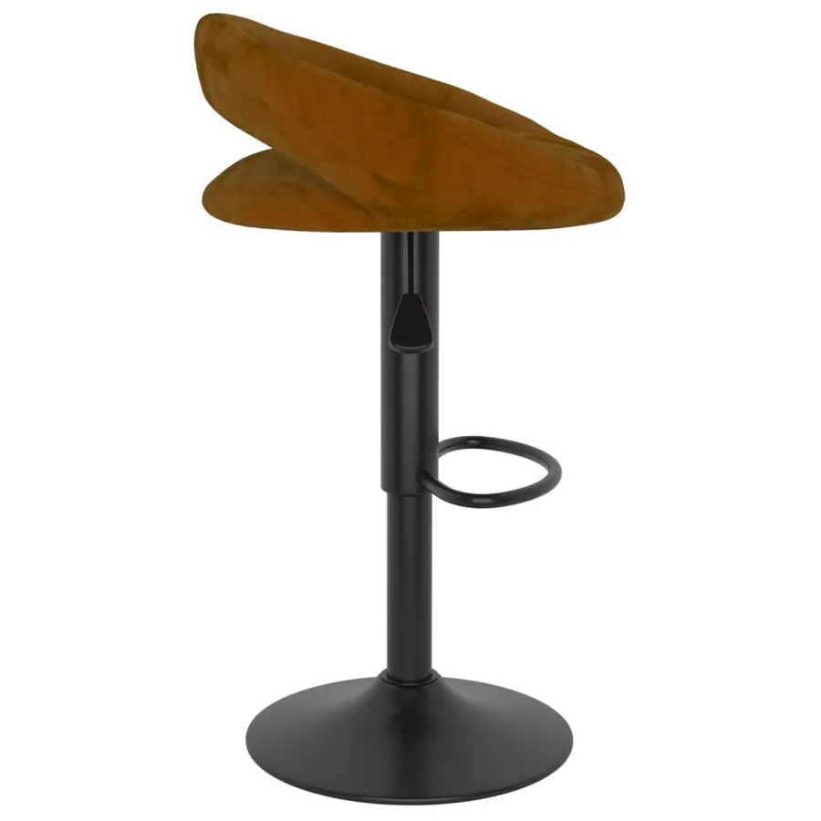 Tabourets de bar lot de 2 marron velours - 5