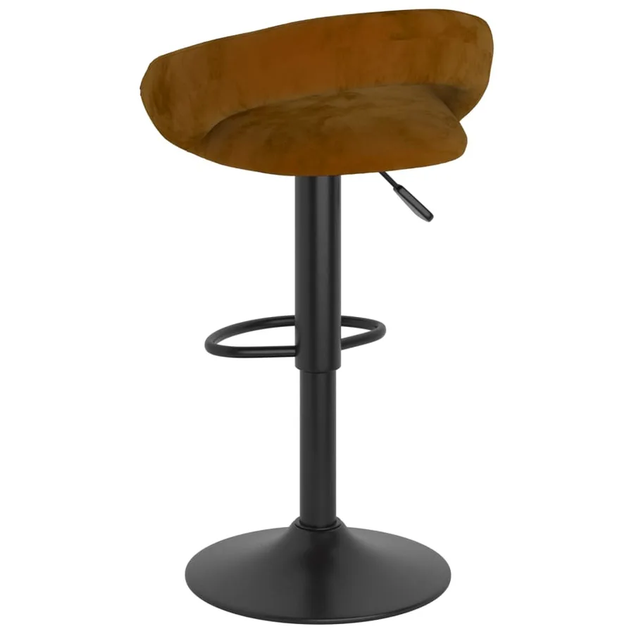Tabourets de bar lot de 2 marron velours - 6