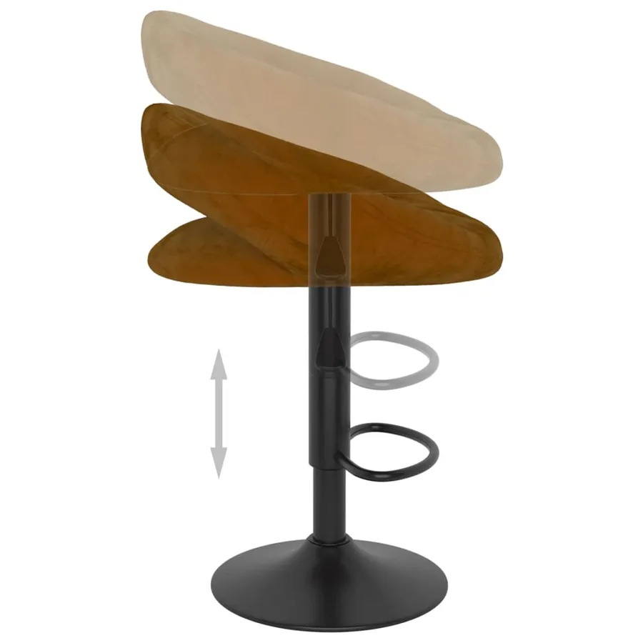 Tabourets de bar lot de 2 marron velours - 7