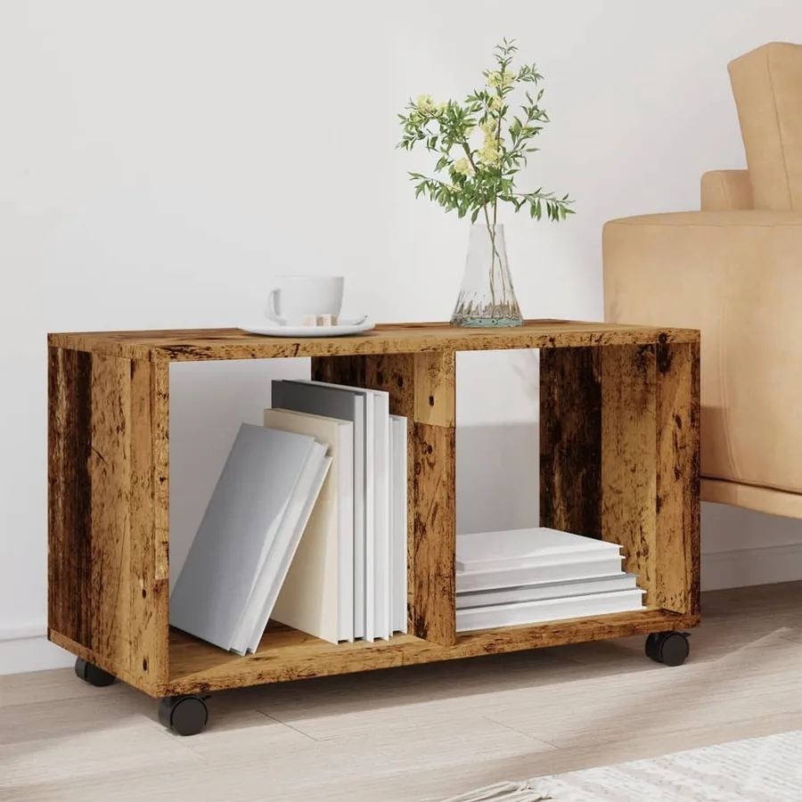 Armoire à roulettes vieux bois 72x33x42,5 cm bois d'ingénierie - 3