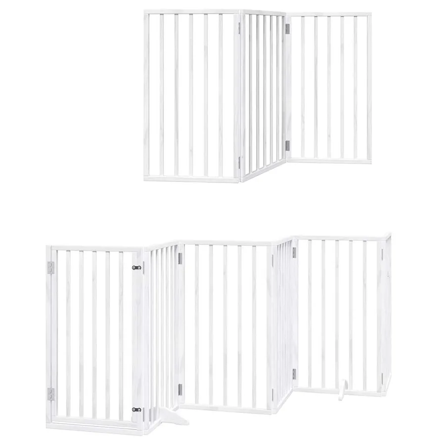 Barrière pour chien porte pliable 12 panneaux bois de peuplier - 3