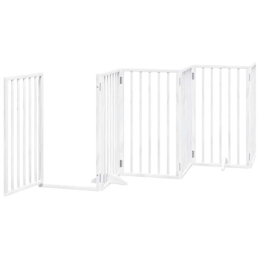 Barrière pour chien porte pliable 12 panneaux bois de peuplier - 5