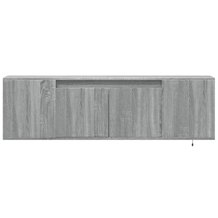 Meuble TV mural avec lumières LED sonoma gris 135x31x39,5 cm - 6