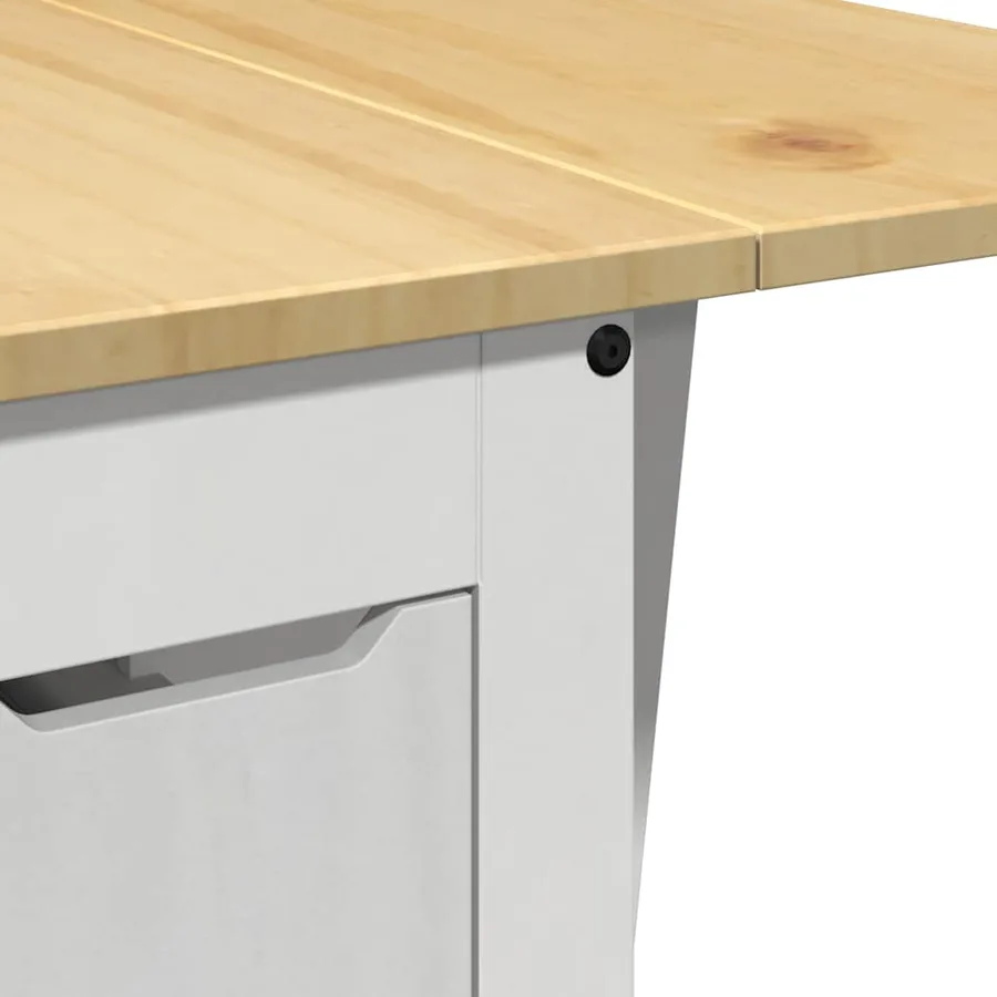Ensemble à manger papillon 5 pcs Corona pliable blanc bois pin - 9