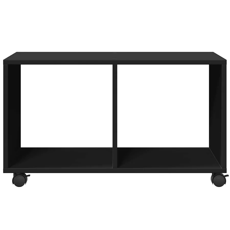 Armoire à roulettes noir 72x33x42,5 cm bois d'ingénierie - 5