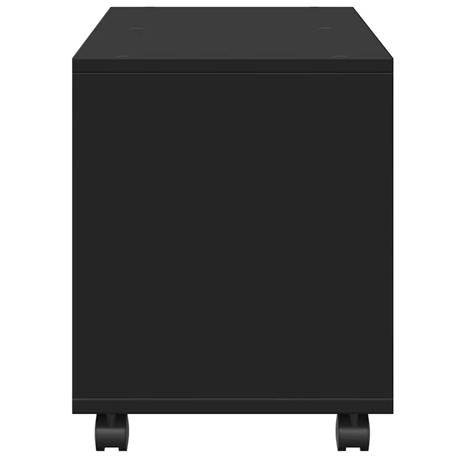 Armoire à roulettes noir 72x33x42,5 cm bois d'ingénierie - 6