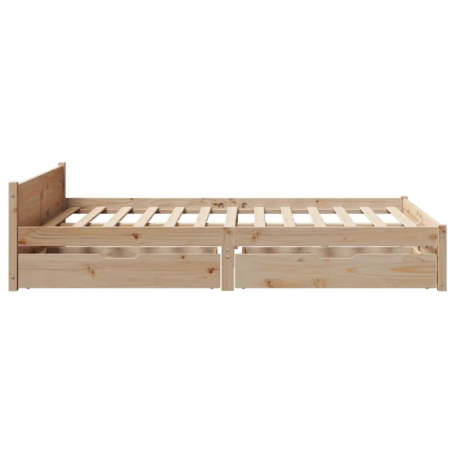Cadre de lit sans matelas 120x190 cm bois de pin massif - 7