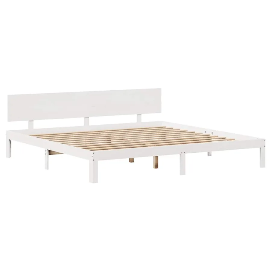 Cadre de lit avec tiroirs sans matelas blanc 200x200 cm - 7
