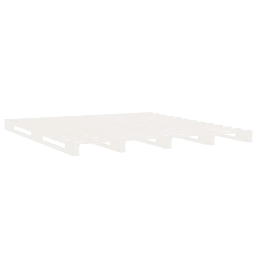 Cadre de lit sans matelas blanc bois de pin massif - 8