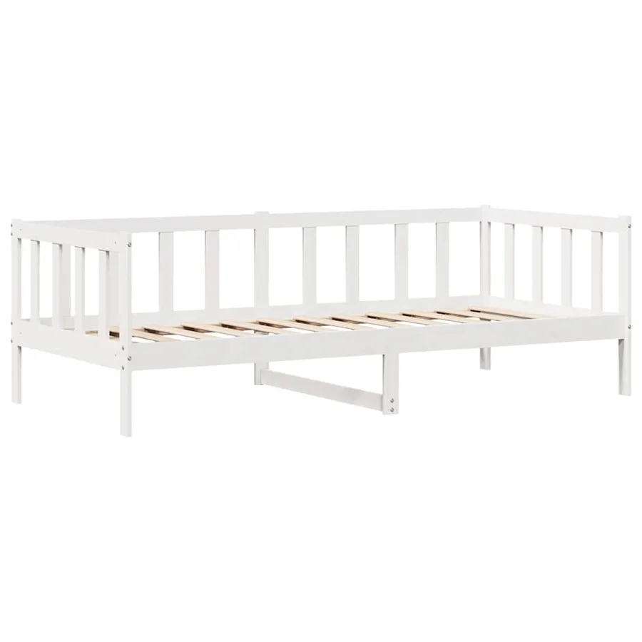 Lit de jour et tiroirs sans matelas blanc 90x190 cm bois massif - 5