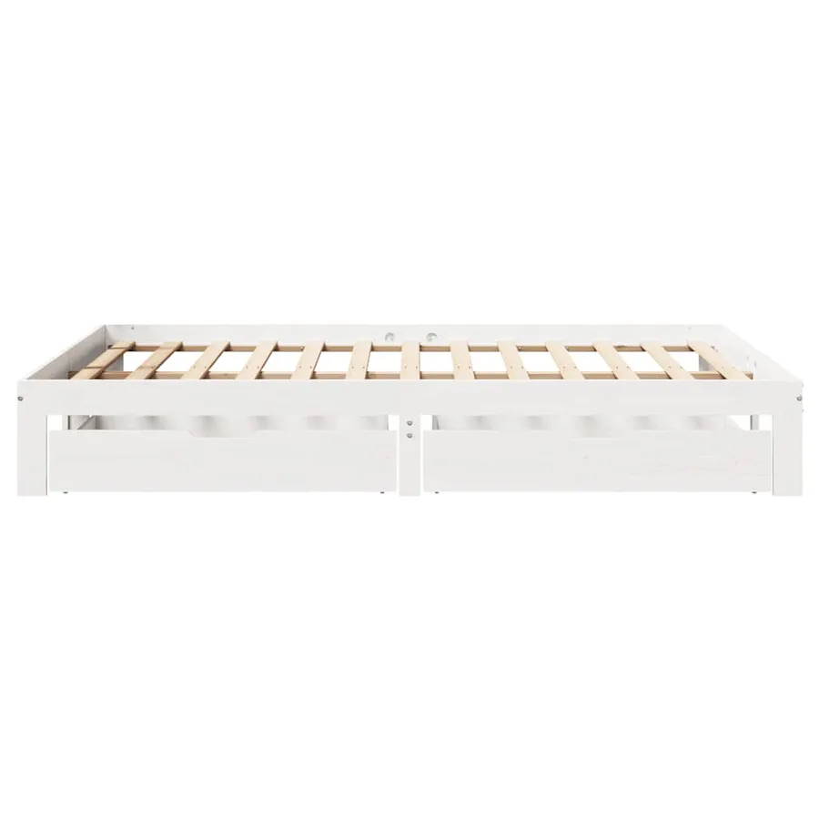 Cadre de lit avec tiroirs sans matelas blanc 120x200 cm - 7