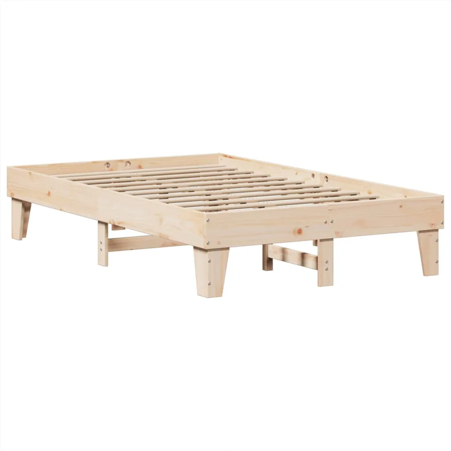 Cadre de lit sans matelas 135x190 cm bois de pin massif - 3