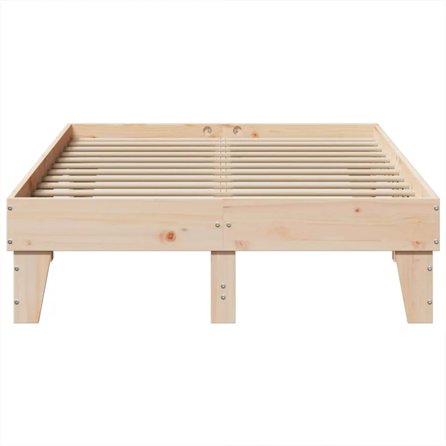 Cadre de lit sans matelas 135x190 cm bois de pin massif - 4