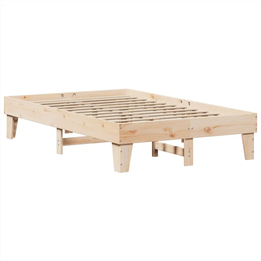 Cadre de lit sans matelas 135x190 cm bois de pin massif - 6